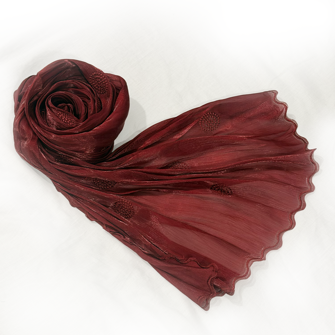 Shimmer shawl thread work