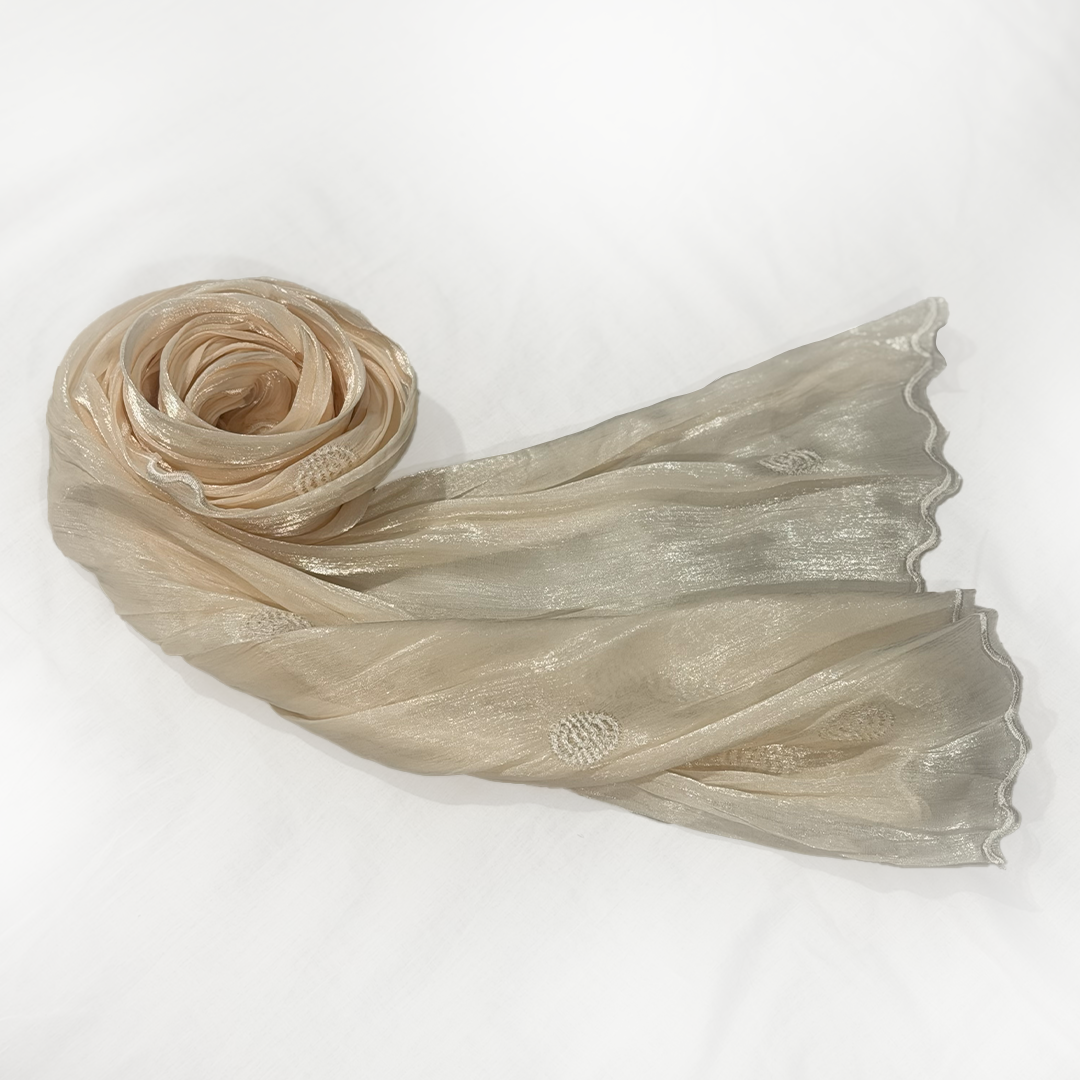 Shimmer shawl thread work