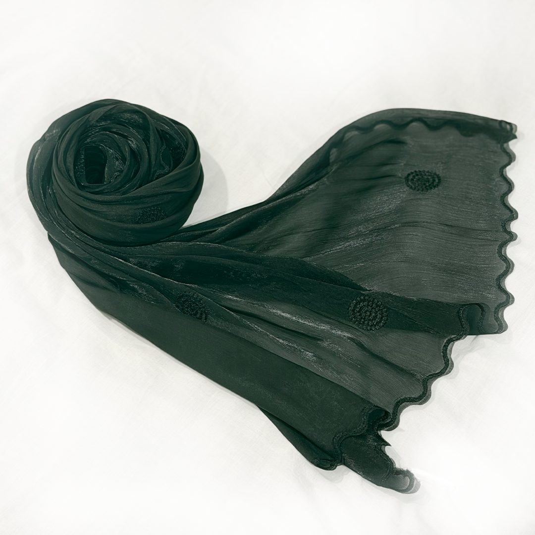 Shimmer shawl thread work