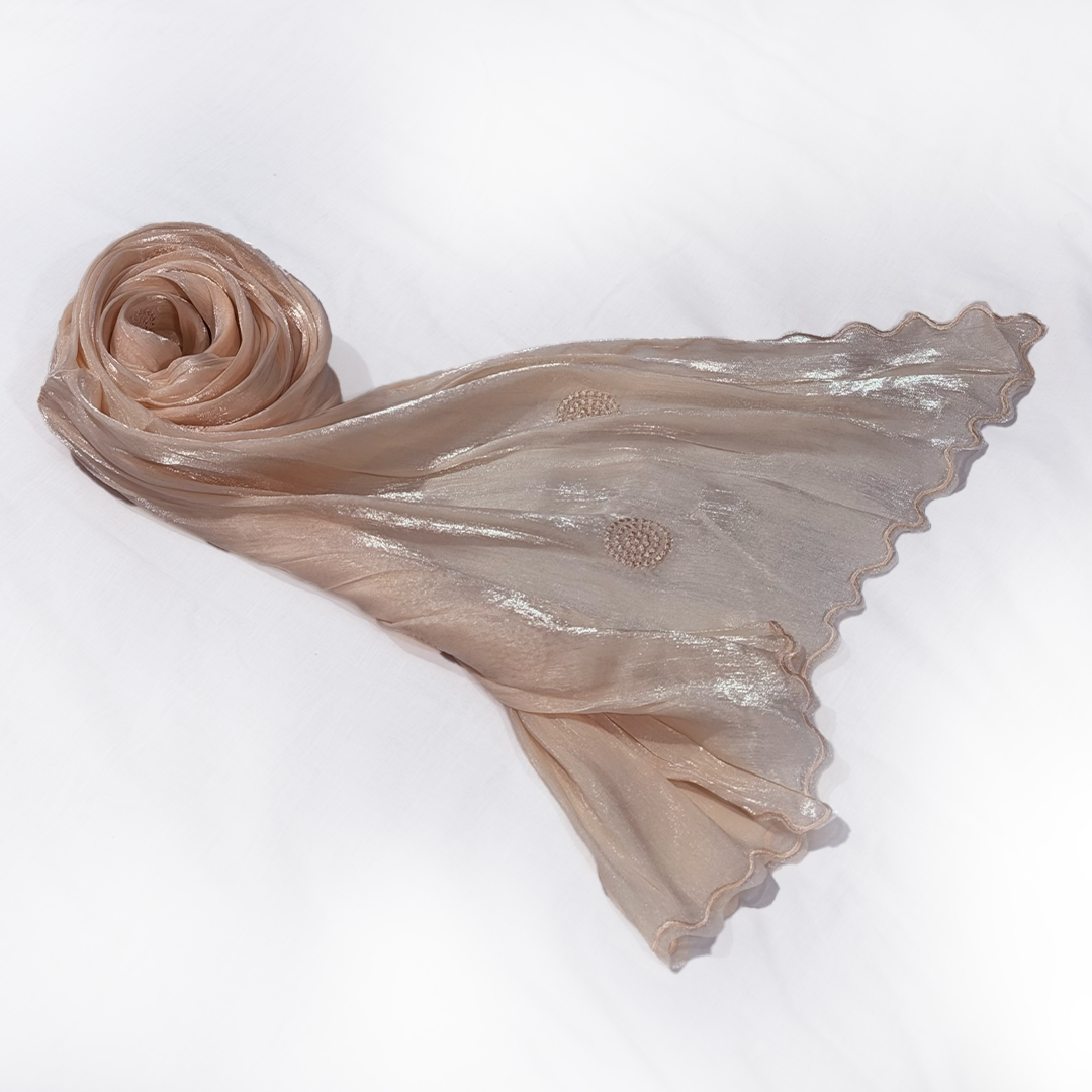 Shimmer shawl thread work